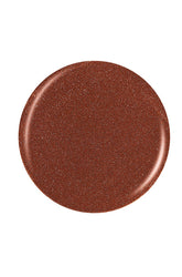Brown shiny copper circle button sample color Pantone lay in white color background